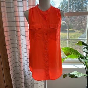 Coral bright j crew blouse